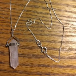 Positive Healing Quartz Amulet + .925 Box Chain